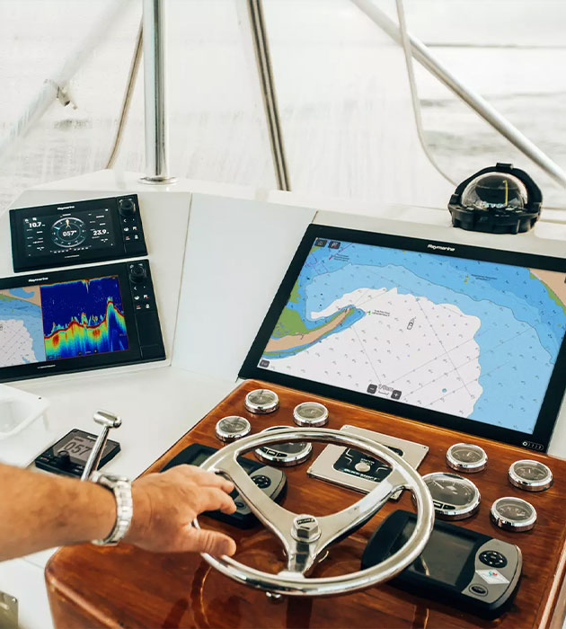 Raymarine chartplotter displays with GPS